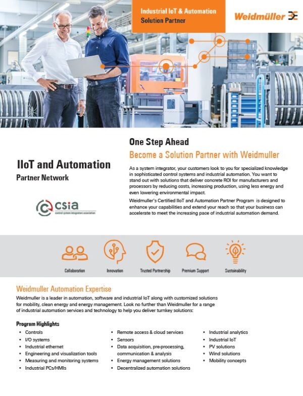 IIoT & Automation Partner Network Program Flyer LIT2050